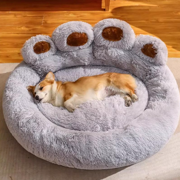 Canapé moelleux pour chien. esthétique en forme de patte de chien, très confortable.