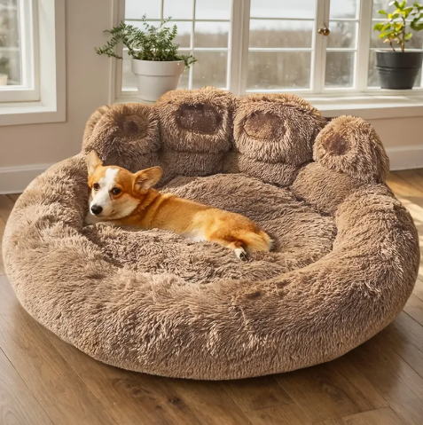 Canapé moelleux pour chien. esthétique en forme de patte de chien, très confortable.